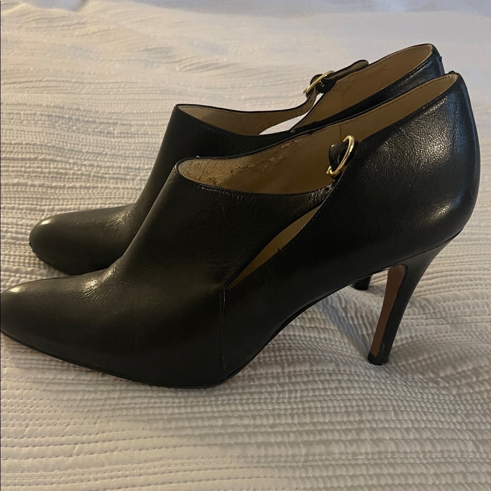 Nine West Black Leather Women's Heels